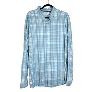 Southern Tide Mens XL Blue Plaid Long Sleeve Button-Down Shirt